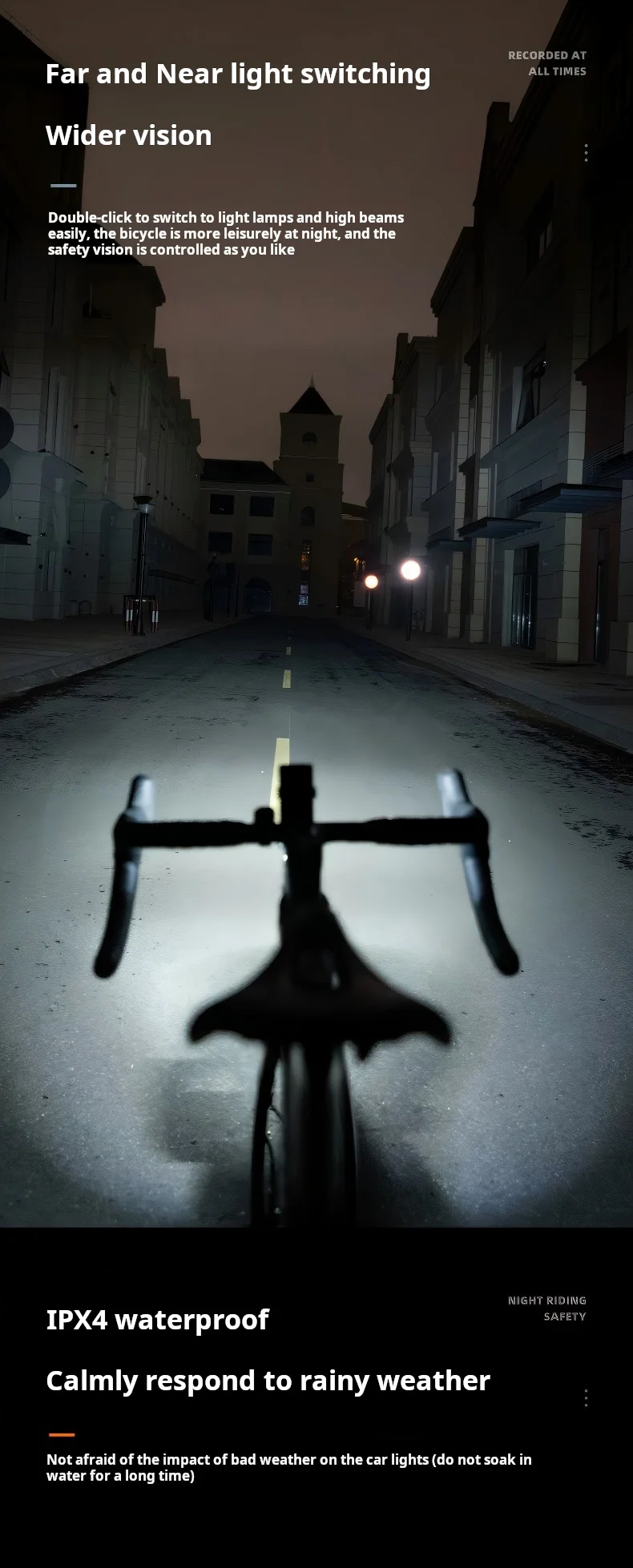 OFFBONDAGE 1000LM Bike Light Front Lamp TypeC Rechargeable LED 5000mAh Bicycle Light Waterproof Headlight Bike Accessories