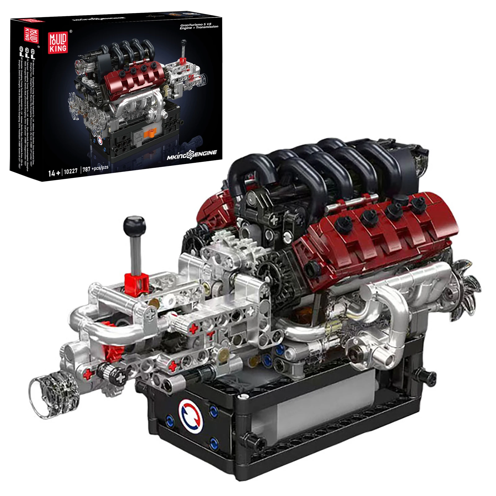 

Двигатель V8 10227 + трансмиссия 787 шт., модель строительного блока, сборка мелких частиц, кирпичи, игрушки, детский рождественский подарок