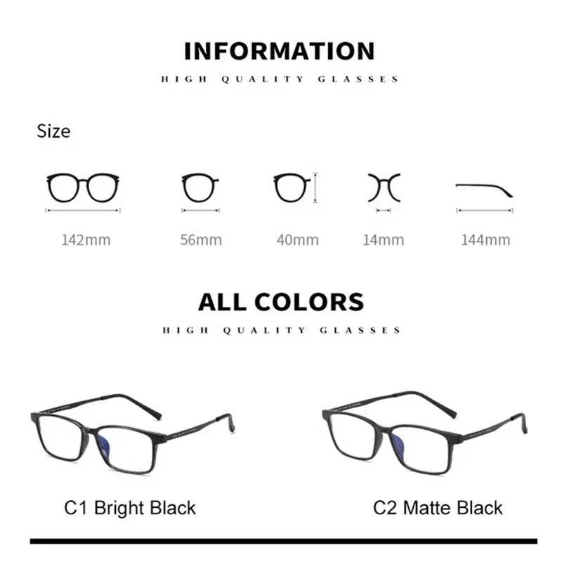 Unisex Vintage Ultralight Reading Glasses Fashion Flexible TR90 Frame Eyewear Men Anti-blue Light Far Sight Presbyopia Glasses