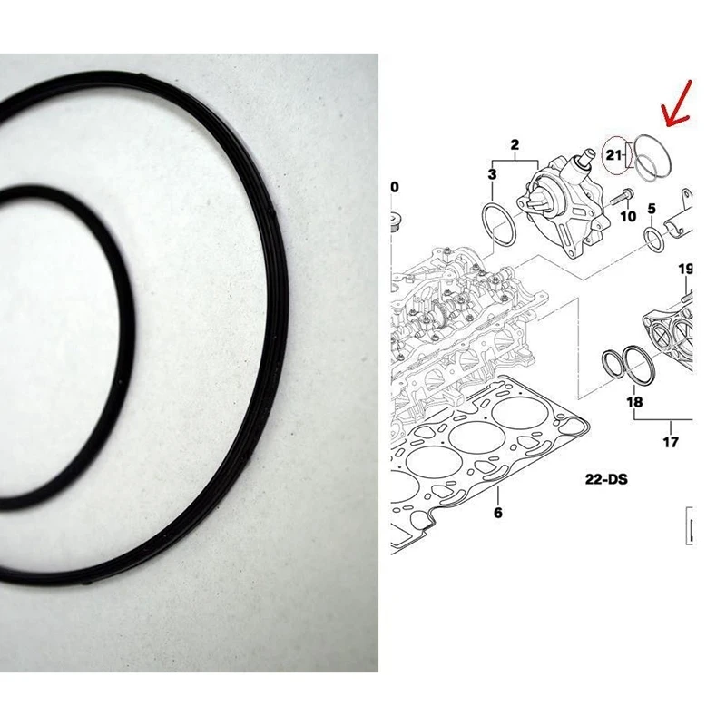 Junta de vedação da bomba de vácuo do carro, 11667509080, apto para BMW E81, E87, E46, E90, E91, E60, X3, 2pcs