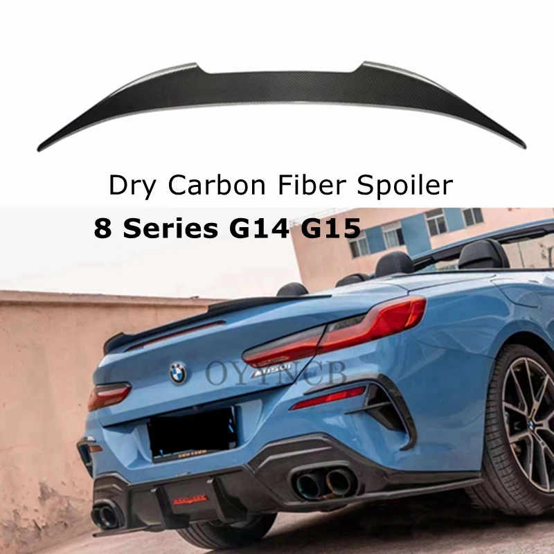 For BMW 8 Series G14 G15 2020 2021 2022 2023 High Quality Dry Carbon Fiber Rear Trunk Wing Spoiler Kit Refits AC style