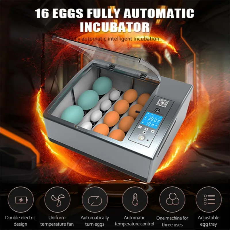 Automatic Incubator Egg Home Brooder Bird Quail Chick Hatchery Incubator Poultry Hatcher Turner Farm Incubation Tools 16 Eggs