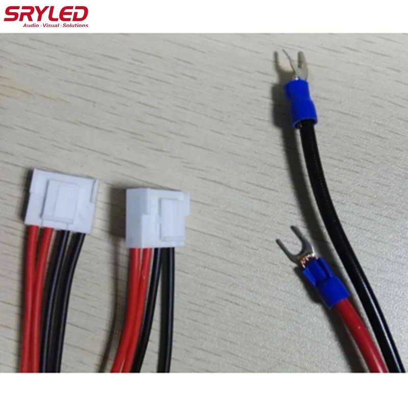 SRYLED Power Cable 50cm Pure Copper 1 to2 Red And Black Indoor Full Color Led Display Screen Modules