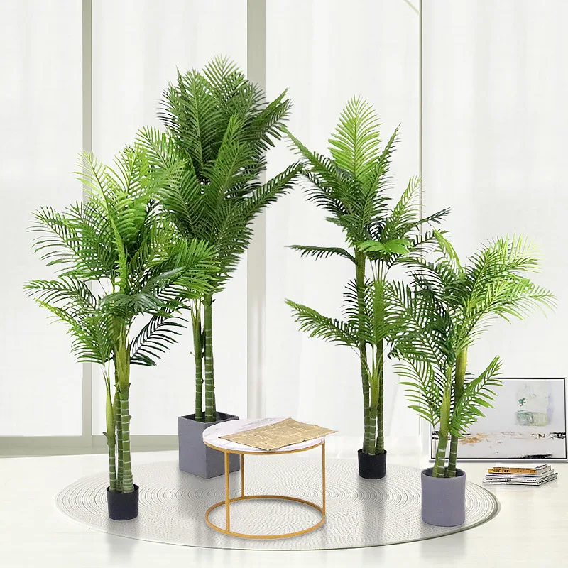 Home decoration artificial simulation palm tree loose-tailed fake potted plant indoor living room green plants bonsai tree