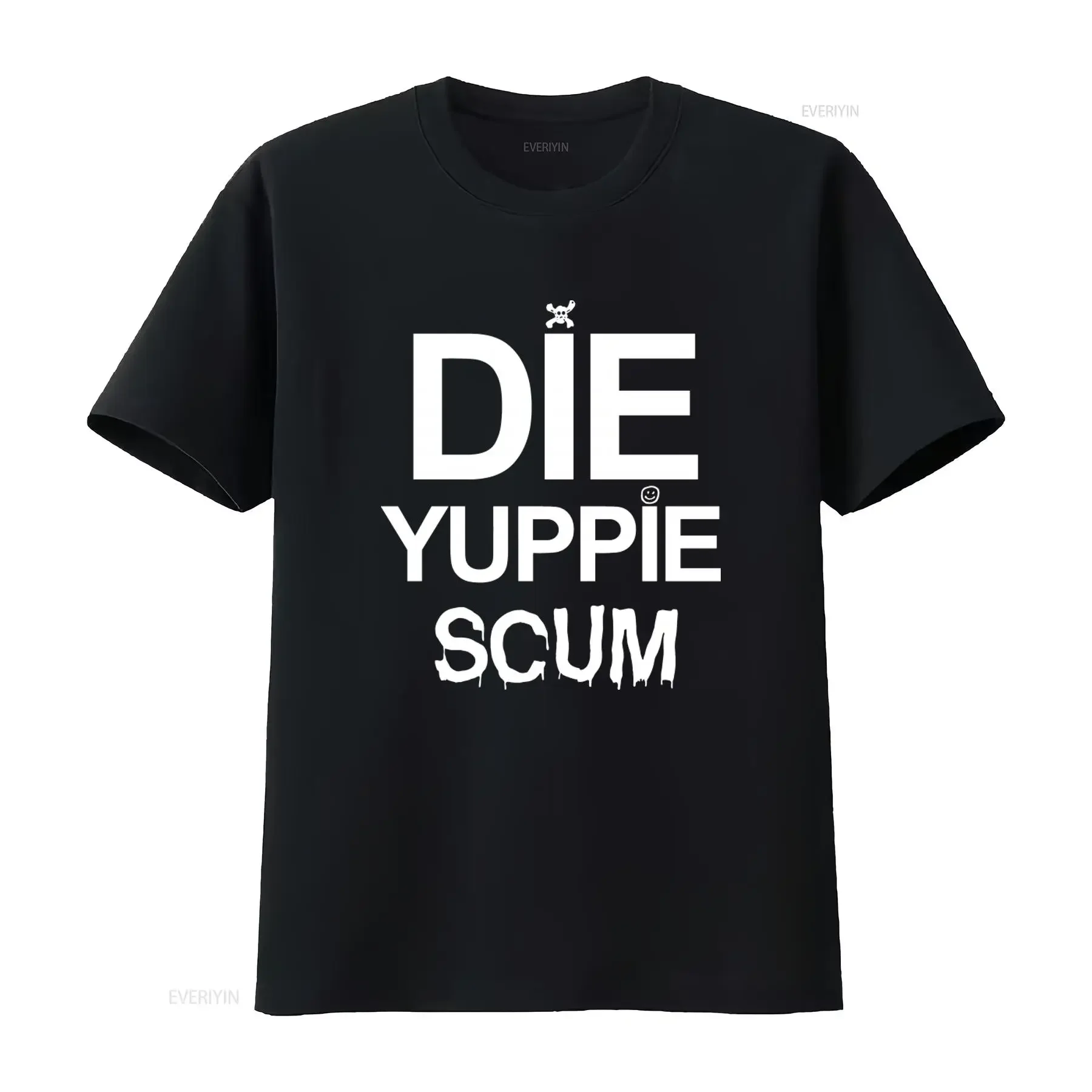 Men's Die Yuppie Scum T Shirt Bold Statement Print High Quality Fabric vintage Washed Slightly fashion homme Stretched Stylish