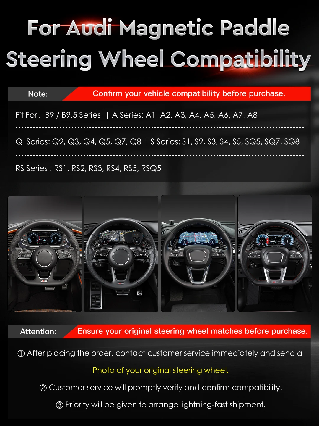 OHC Carbon Fiber Magnetic Steering Wheel Paddles Shift For Audi B9 A1 A2 A3 A4 A5 A8 Q2 Q3 Q4 Q5 Q7 Q8 S2 S3 S4 S5 SQ5 SQ7
