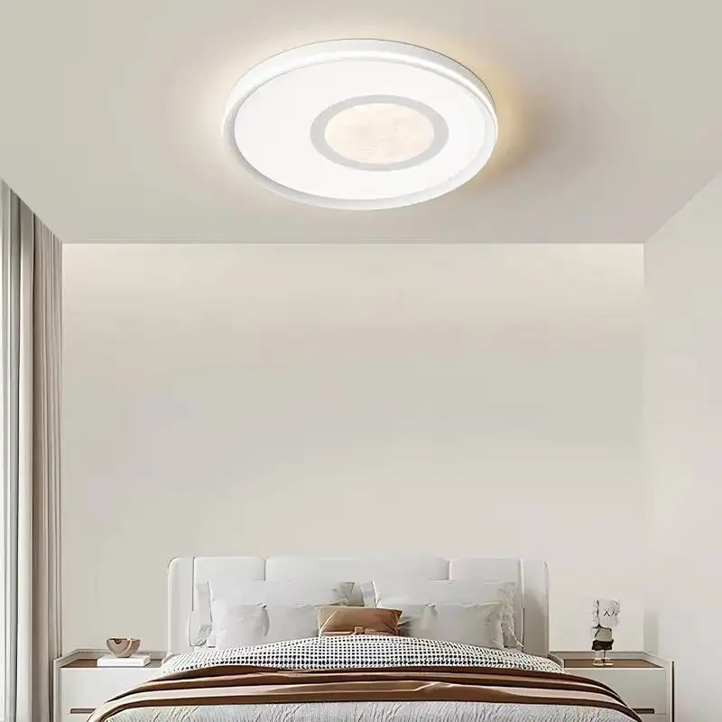 Plafonnier LED de style crème européen, moderne et simple, pour chambre à coucher, protection des yeux, luminaire intérieur médiéval à spectre complet