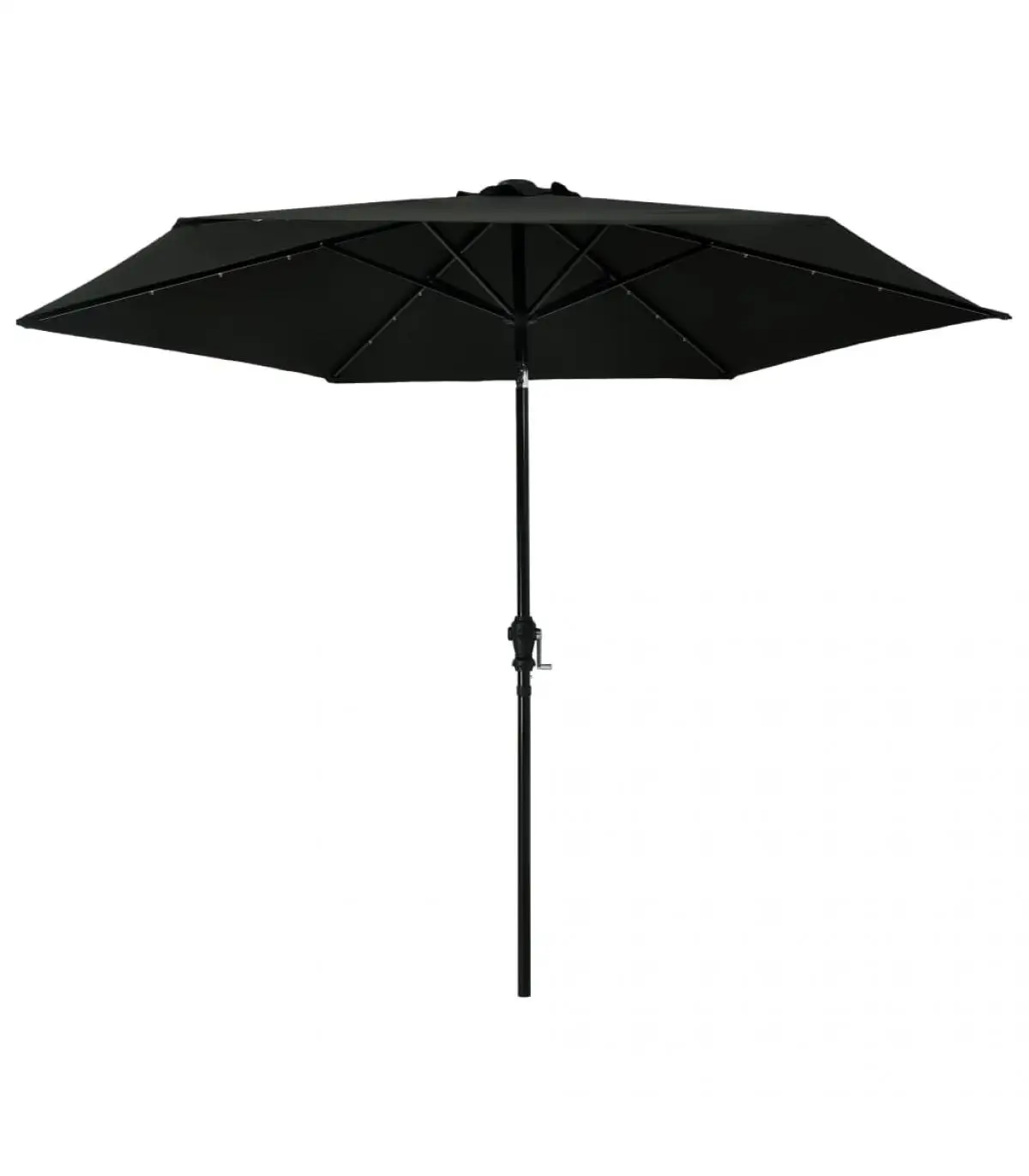 300 cm black steel stick LED garden umbrella sunshade