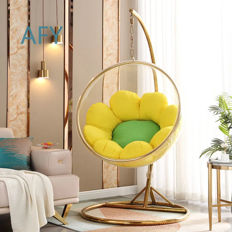 Hanging Ball Space Chair for Indoor Use Glass Ball Hanging Basket Chair for Small Spaces Modern Minimalist Decor for Home