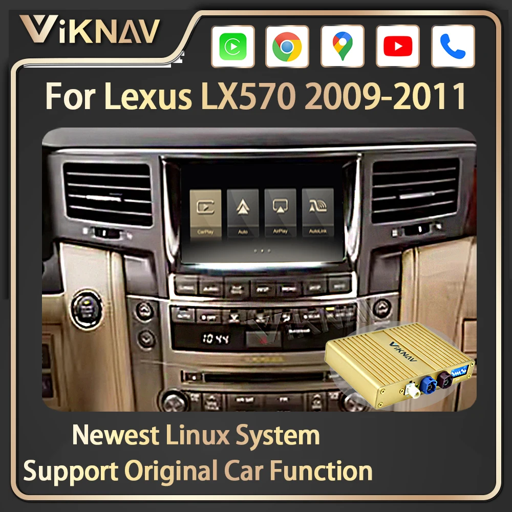 Viknav Linux Interface Upgrade Decoding Box For Lexus LX570 2009-2011 Wireless Apple CarPlay Android Auto Decoder Box