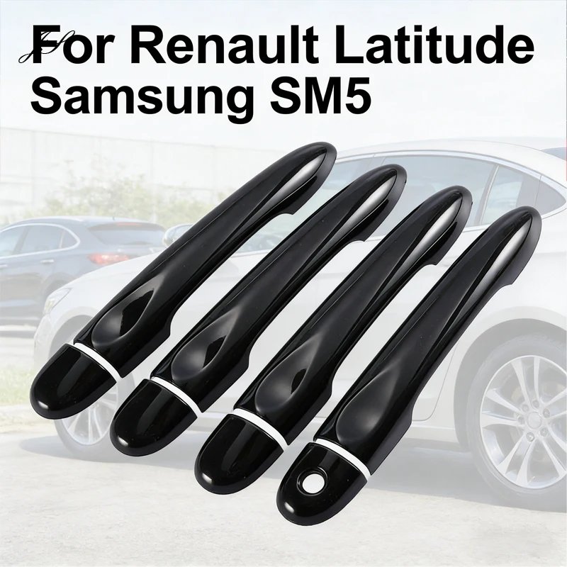 Car Door Handle Cover Trim Gloss Black for Renault Fluence Z.E 2009-2014 For Samsung SM5 Fluence SM3 L38 2009-2017 Pection Trim
