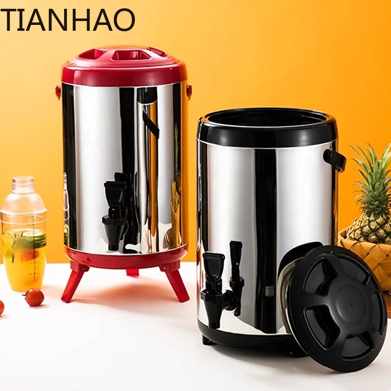 8L 10L 12L Large Capacity Stainless Steel Coffee Milk Tea Heat Preservation Cold Hot Dispenser Bucket Barrel Thermos