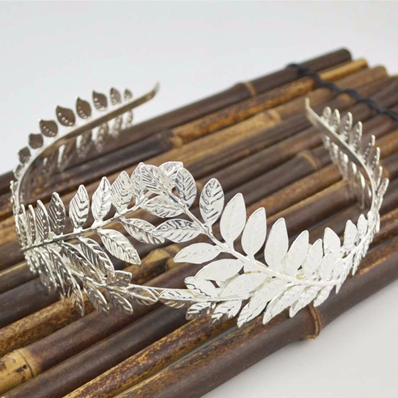 Vintage Gold Leaf Tiara Crown Bridal Headpiece Head Jewelry Women Hairband Bridal Wedding Hair Jewelry Queen Party Accessories image 3