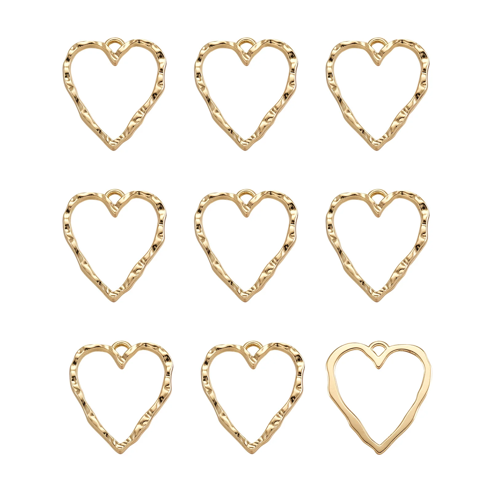 

10pcs Alloy Hollow Frame Open Back Bezel Pendants Heart Charms For DIY Epoxy Resin Jewelry Making Earrings Necklace Findings