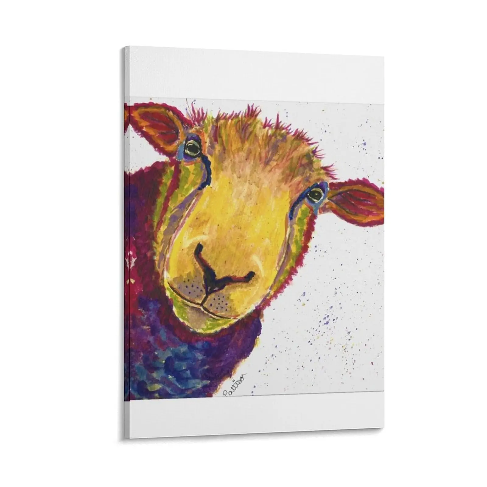 

Bright and colourful cheeky sheep Canvas Painting Paintings anime art posters for room