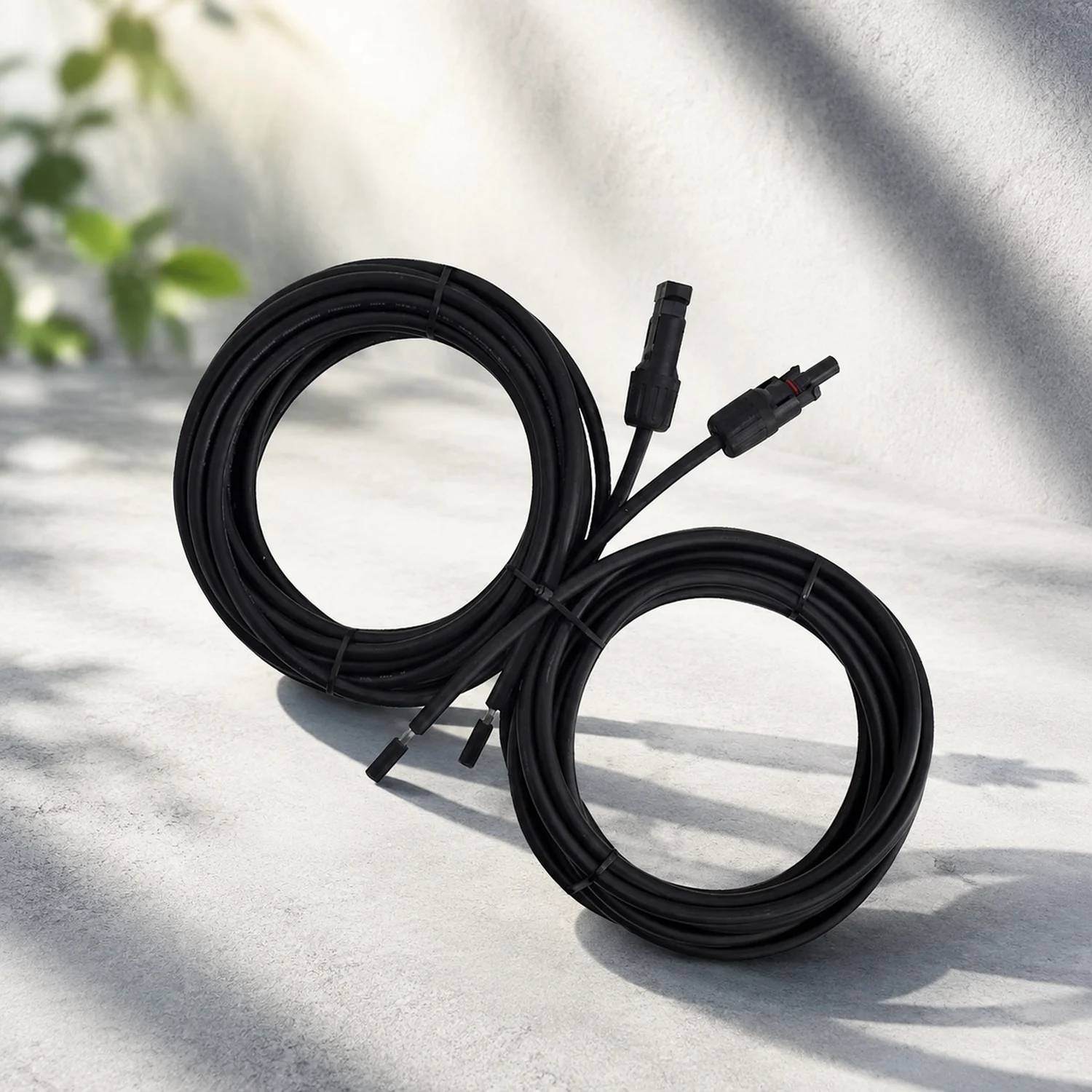 20FT 10AWG Solar Adaptor Extension Cable, M&F Connector Black 1 Pair | Solar Cable UV resistant & Waterproof,TUV tested