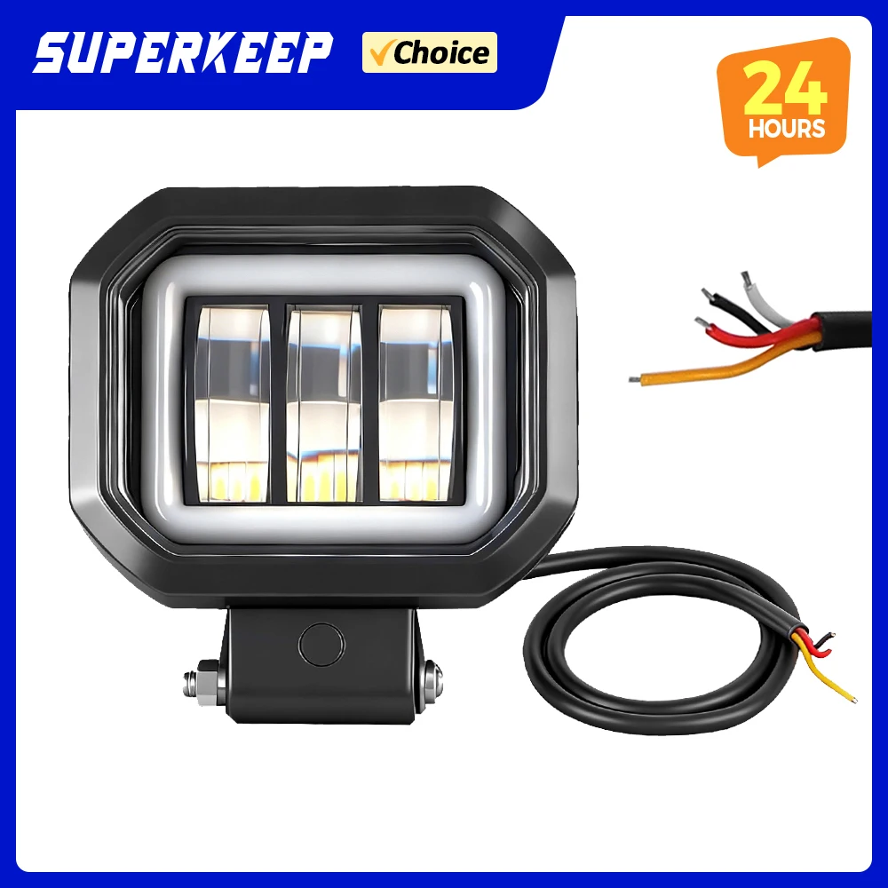

18-20W for Electric Scooter Front Lamp Led Light Spotlight DC Waterproof Warning Headlight Kickscooter Parts