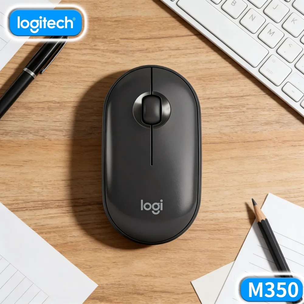 Logitech M350 PEBBLE Silent Click Quick Response Wireless Mouse 2.4G Bluetooth For Notebook PC Tablet Home Office Work