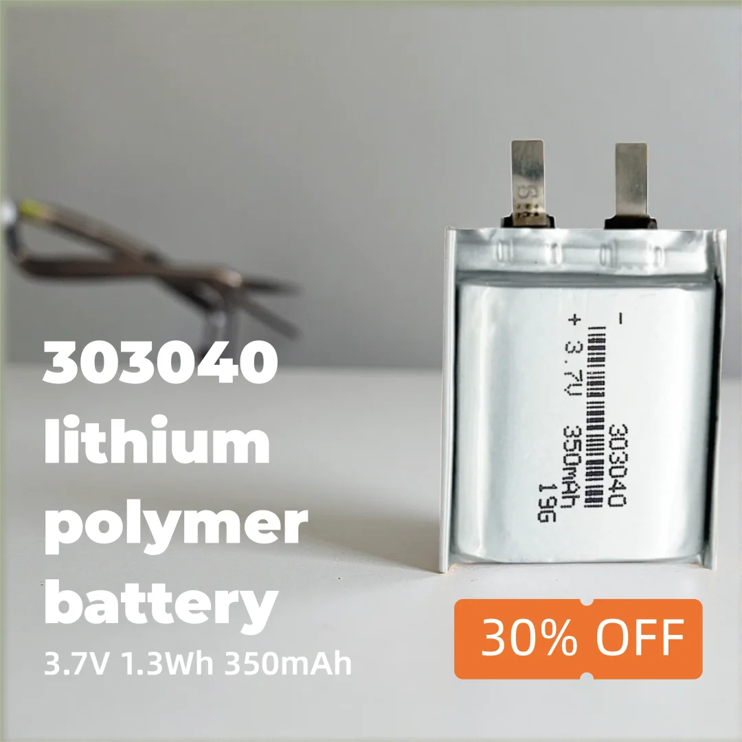 “303040 3.7V Lithium Battery 350mAh Rechargeable - Safety Protection for LED Lights Medical Devices Accessories Eco-Friendly”