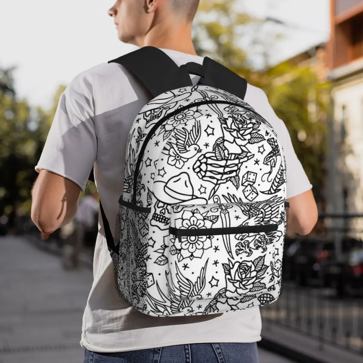 American Traditional Tattoo Flash Print Variant Backpack Student BookBag Kids School Bag Computer Shoulder Bags for Boys Girls