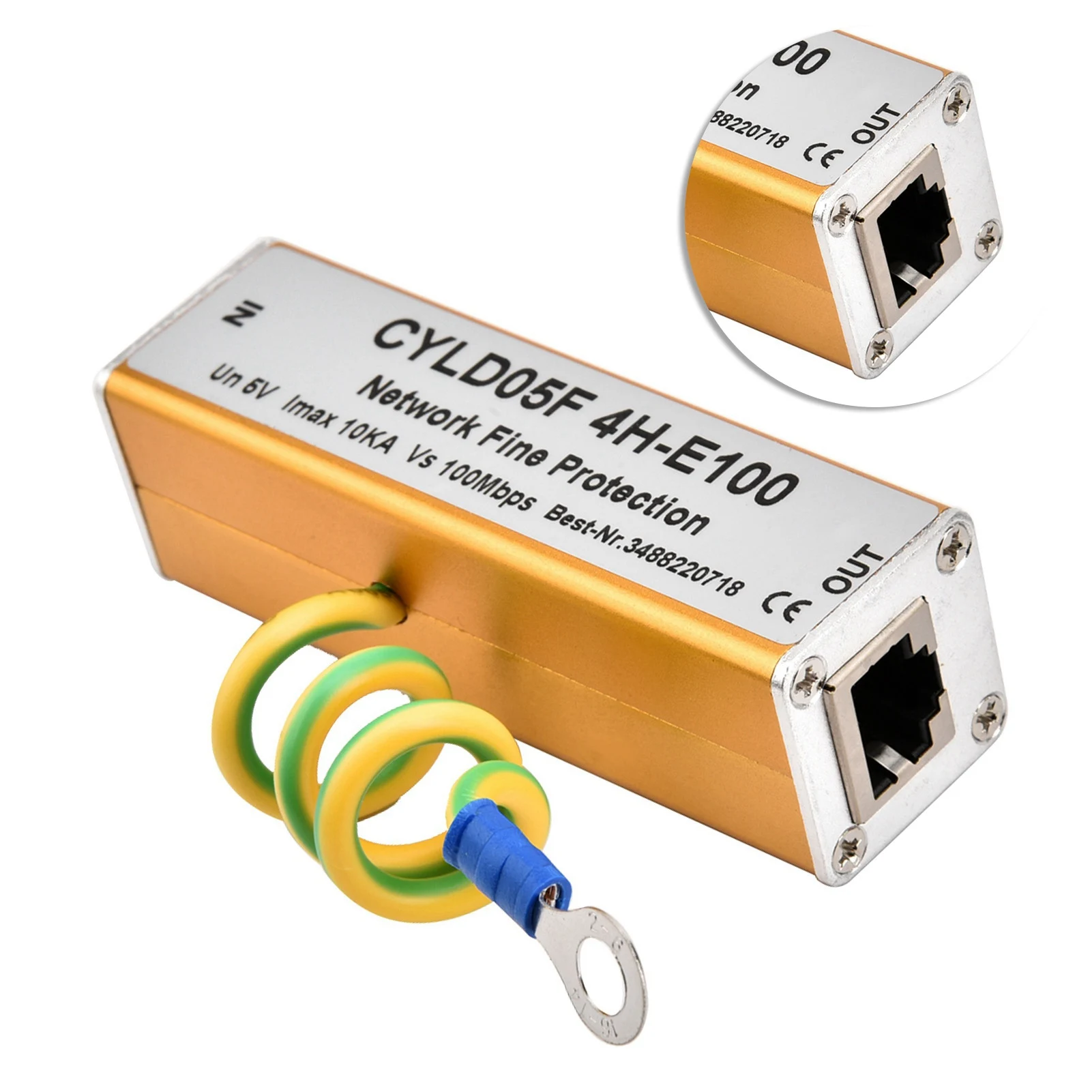 Universal RJ45 RJ11 Adapter Ethernet Network Surge Protector Thunder Lighting Arrester Protection Arrester 5V Stable Protection