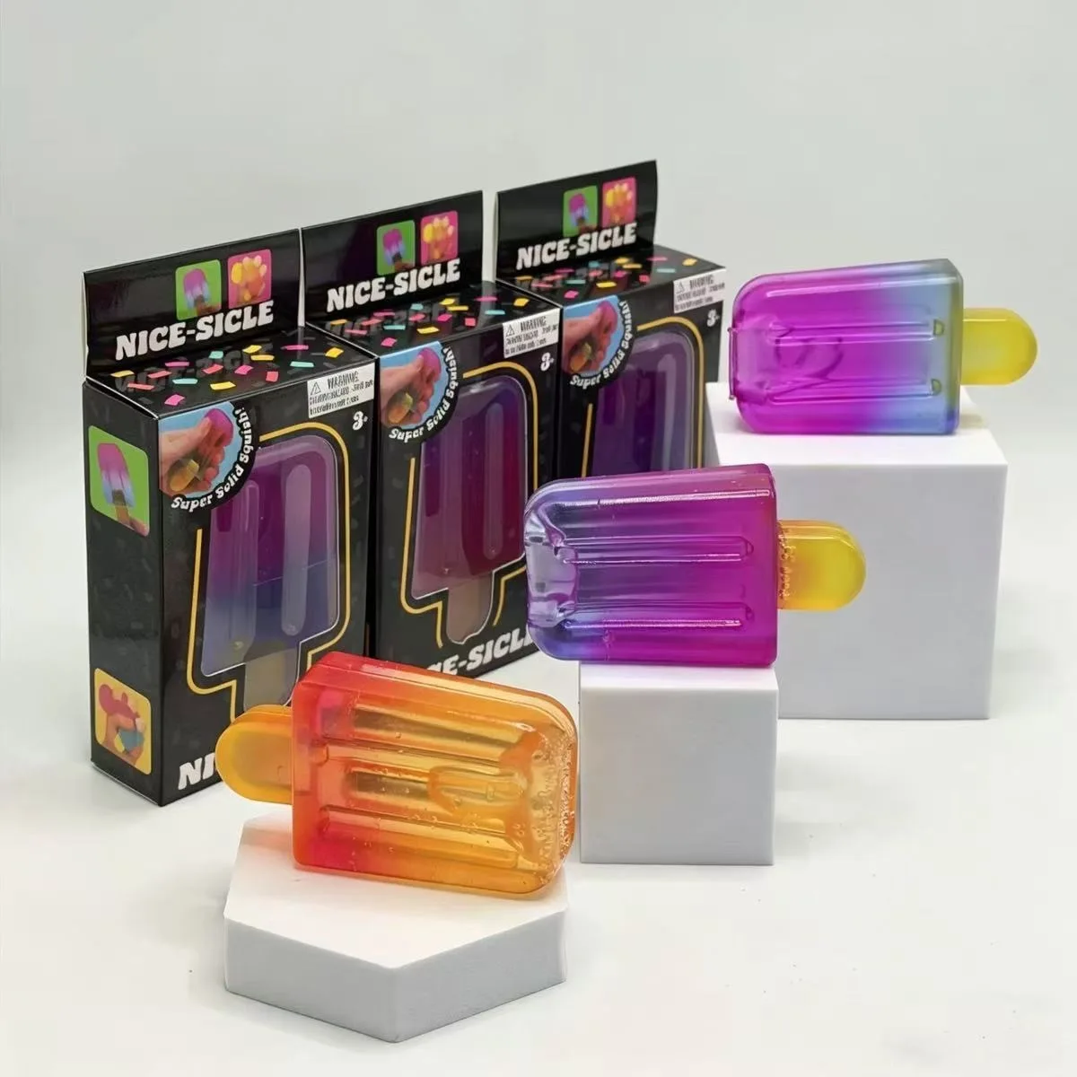 Squishy toys including maltose jellyfish with wiggly tentacles and slow-rebound ice cubes for stress relief, ideal for all holidays and a must-have for relaxation