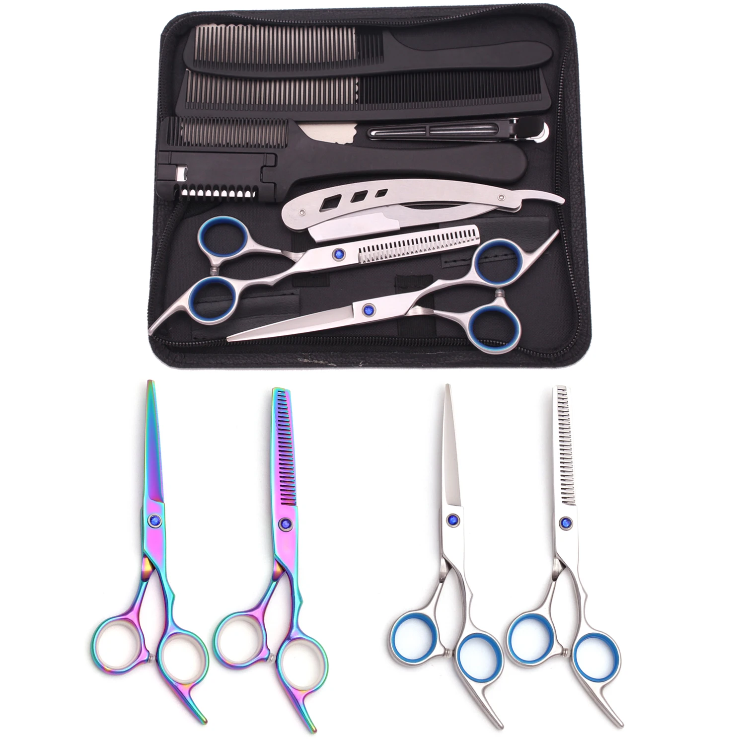 6'' Haar Schere Professionelle Schneiden Schere Ausdünnung Friseur Rasierer Kamm Set Salon Barber & Hause Japan Stahl Dropshipping