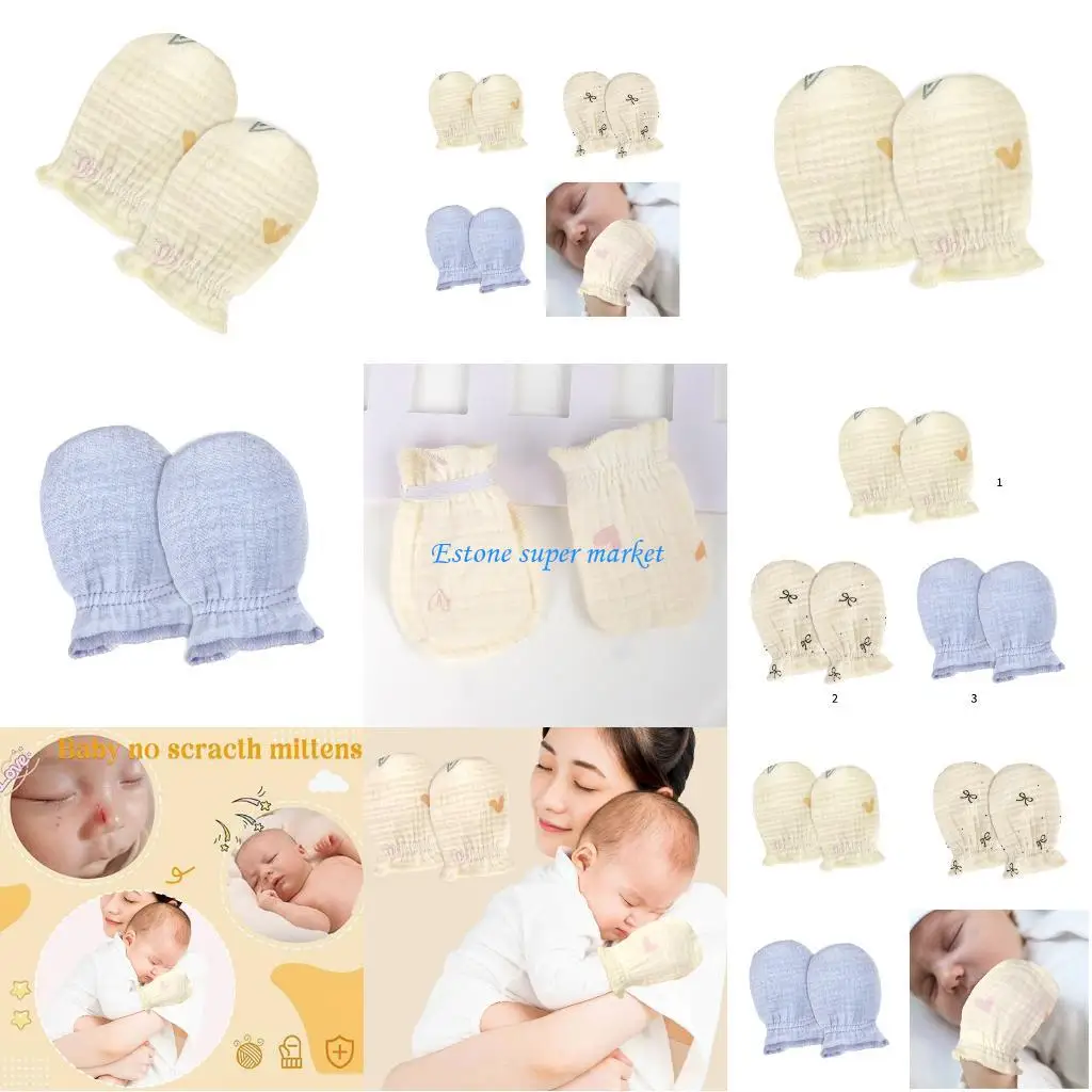 

090B Infant Mittens Protective Designs Breathable Baby Mittens for Little Boy Girls