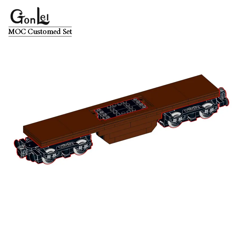 Power Functions MOC 88002 RC Train Wagon Flat Base Double Motors 87574 Batteriebox Flachbettwagon Motorisierung Building Blocks