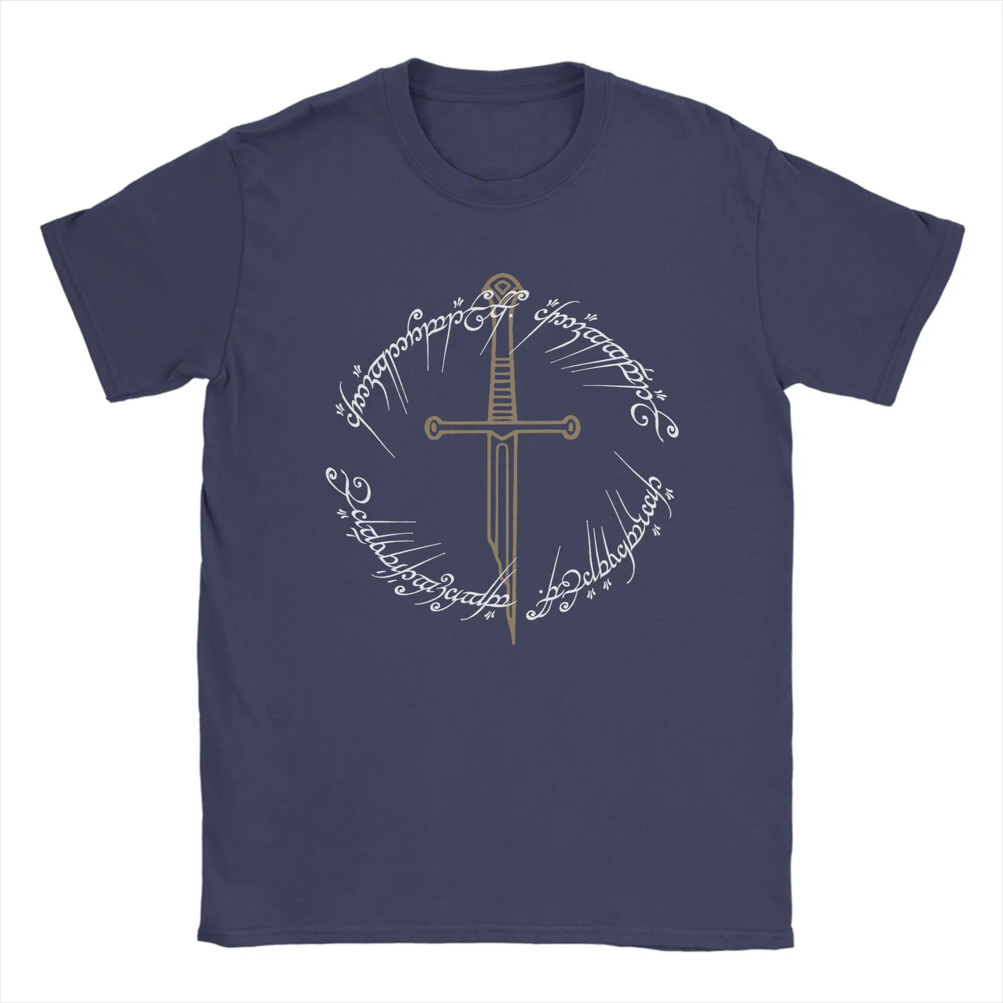 L-Lords Of The R-Rings The Sword of the Ring T Shirts Men 100% Cotton Leisure T-Shirts Tee Shirt Short Sleeve Clothing Summer