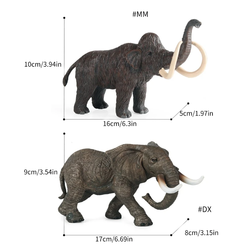 Realistico elefante da tavolo giocattolo modello statico giocattolo figurine decorazione della stanza