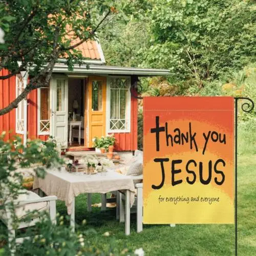 Thank You Jesus Garden Flag Vertical Double Sided for Everything and Everyone, G