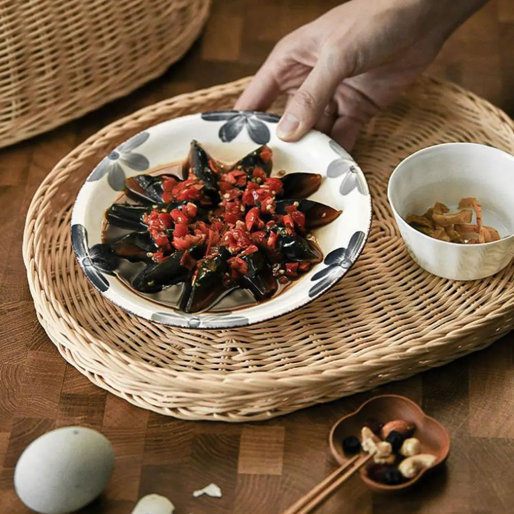 

Rattan Food Cover Rectangular Basket Dessert Display Protective Fruit Bread Storage Kitchen Supplies Fly Proof Eco