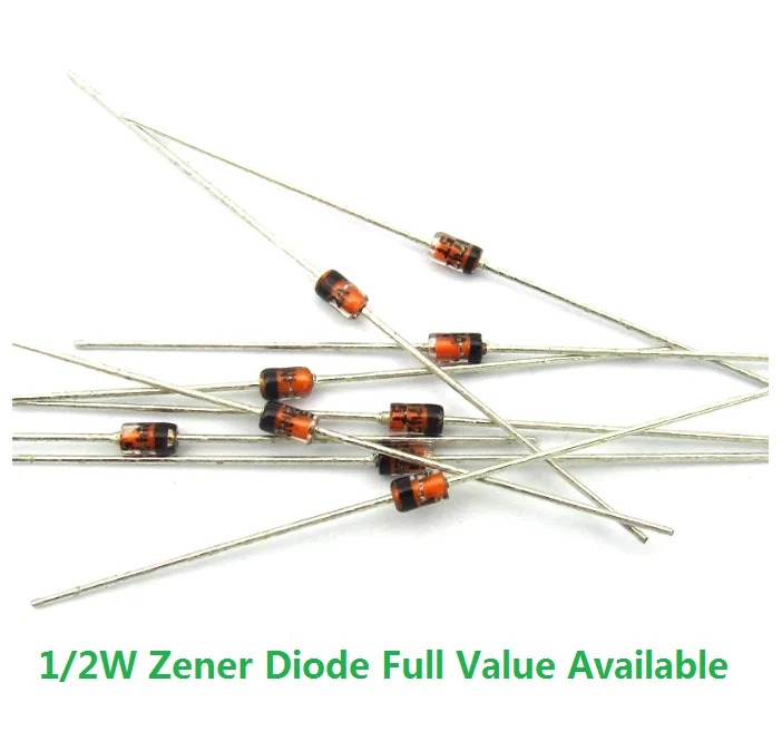 100 Stück 0,5 W 3/3V3/3V6/3V9/4V3/4V7/5V1/5V6/6V2/6V8/7V5/8V2/9V1/10V/11V/12V/13V/BZX55C2V/2V2/2V4/2V7/15V 1/2W Zenerdiode
