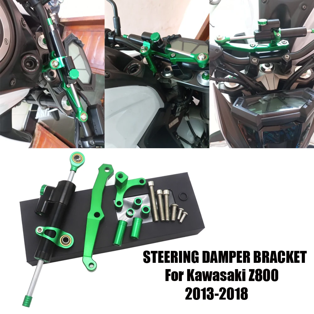 For Kawasaki Z800 Adjustable Steering Damper Stabilizer Bracket Mounting Holder Z 800 2013 2014 2015 2016 2017 2018 CNC Aluminum