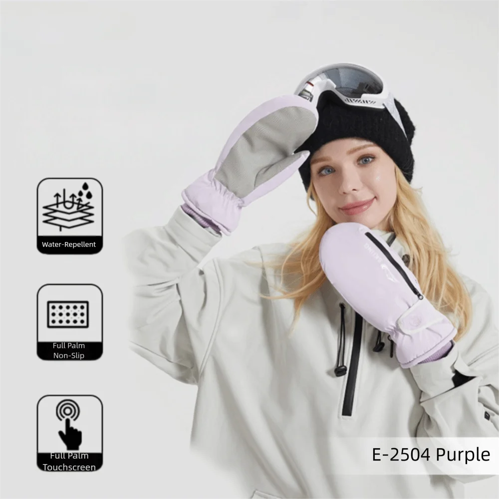 

Thermal Winter Skiing Gloves Thick Touch Screen Snowboarding Gloves with Storage Layer Waterproof Snowmobile Mittens Unisex