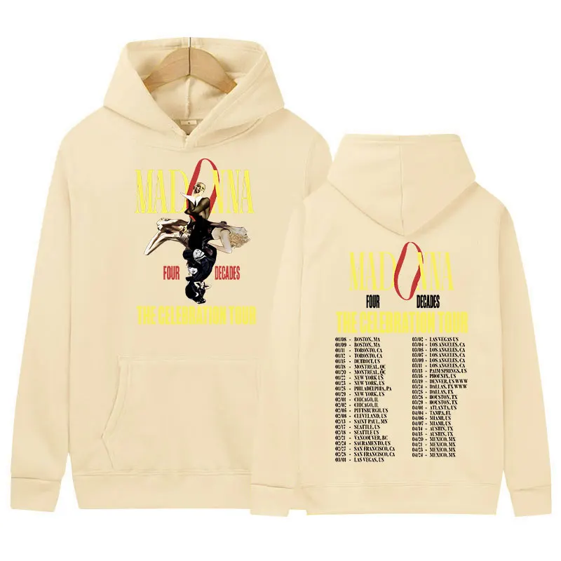 Sängerin Madonna die Feier Tour 2024 neue Hoodie Männer Frauen Hip Hop Retro Pullover Sweatshirt Mode Kleidung übergroßen Hoody