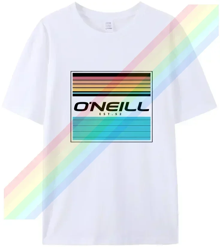 2024 curled Oneill beach Men's Summer Hot Sale Men's 100%cotton t shirt Simple square logo Top Quality tee