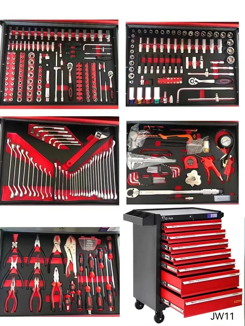 Heavy Tool Cart Workshop Cabinet 352PCS mechanic tool Kit Car Repair Socket Set Hand Tool trolley with 7 drawers