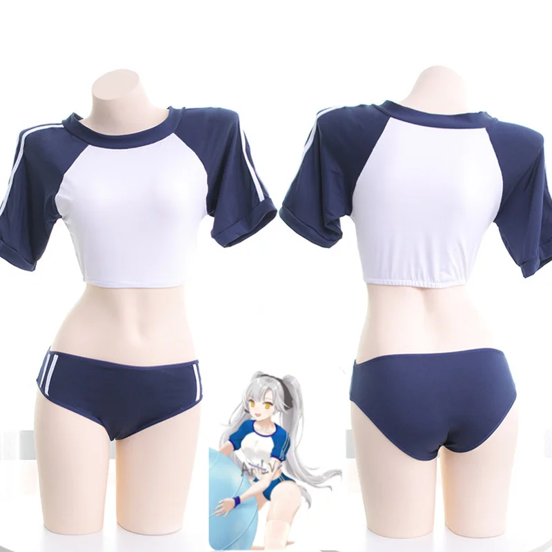 Anime Japanese Anime Girl Student Gymnastics Gym Outfit Cheerleader Uniform Costume School Girl Sports Sukumizu Cosplay suits