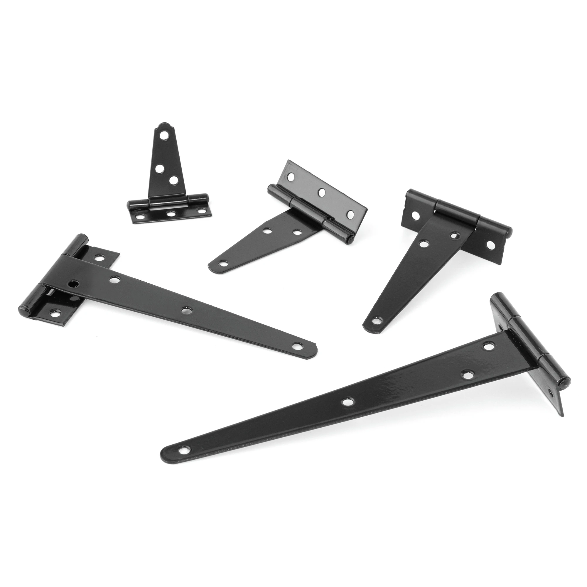 2 PCS T Shaped Black Iron Barn Door Hinges Rustic Furniture Metal Hinge for Wooden Kitchen Cabinet Cupboard Wardrode Fence