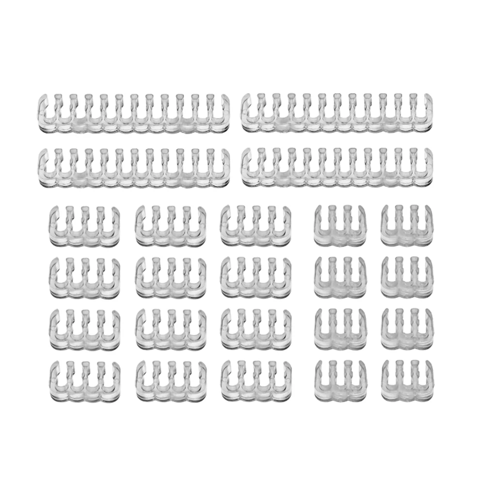 24pcs Computer Cable Manager Clamp Clips 24Pin 8Pin 6Pin Wire Organizer Combs Acrylic for 3.0-3.6mm PC Power Cables Wiring