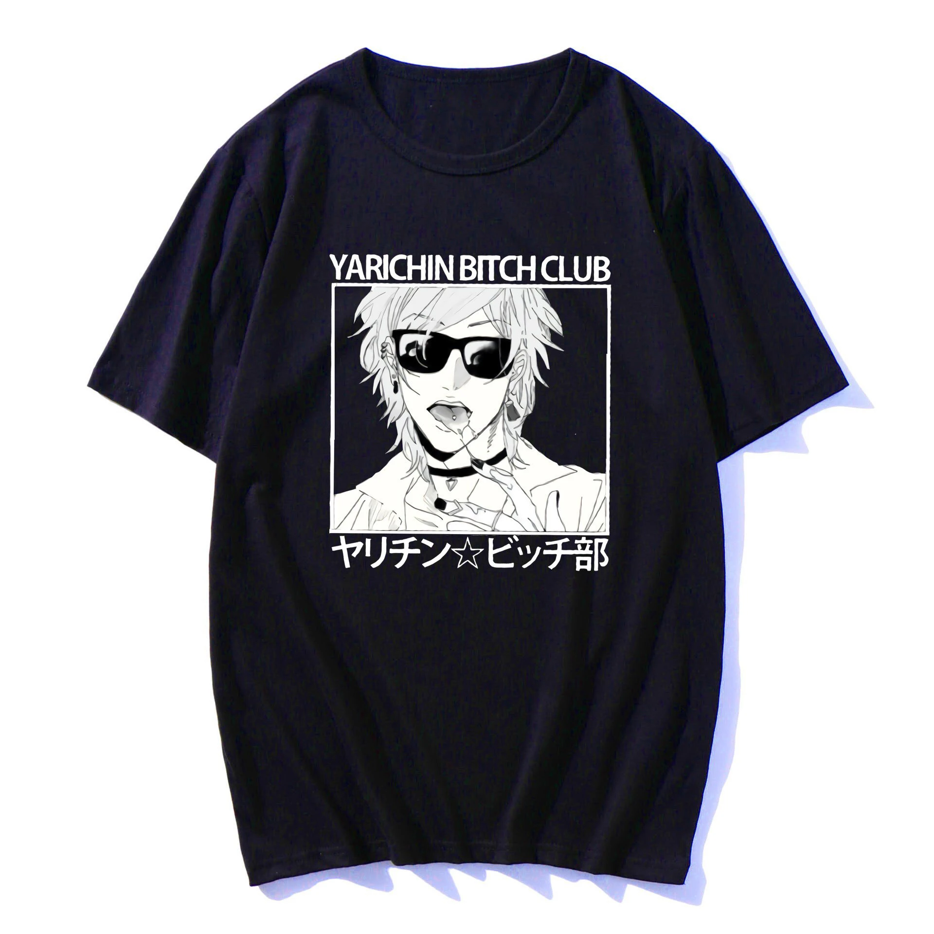 fashion Japanese Anime Kawaii Yarichin B Club Manga T-Shirt Men Ms Summer Fashion Casual Anime Harajuku Tops Tee Short Sleeve