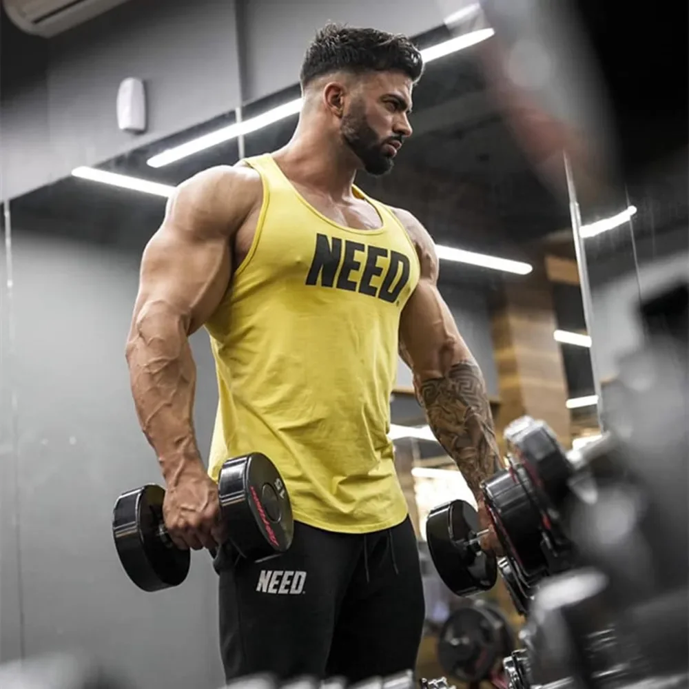 Cotton New Bodybuilding Tank Tops Summer Men Gym Fitness Sleeveless Shirt Male Casual Stringer Singlet Vest Training Clothing