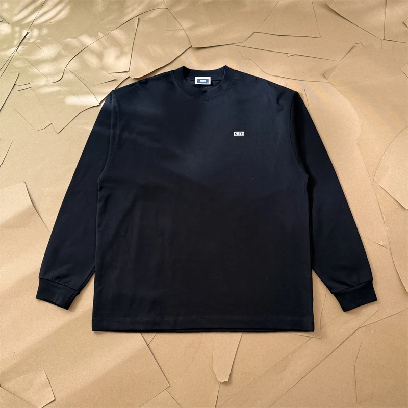 New KITH Box Floral Logo Print Long Sleeves T Shirt Men Women High Quality Loose Cotton T-shirt Fashion Casual Tops Tee view 2