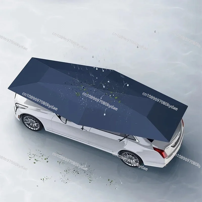 4.2/4.8/5.2M Semi-Automatic Car Sunshade Umbrella Mobile Canopy Anti-Hail/Anti-Falling Object Retractable Sun Tent Car Awning