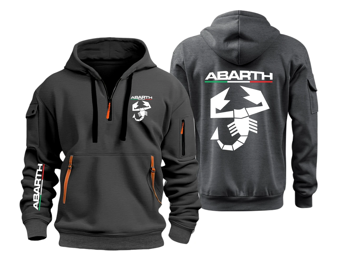 Мужские толстовки с полузастежкой-молнией Scorpion Abarth Car, толстовки 131 Abarth 695 595 2019 124, флисовая мужская толстовка с капюшоном 55GG