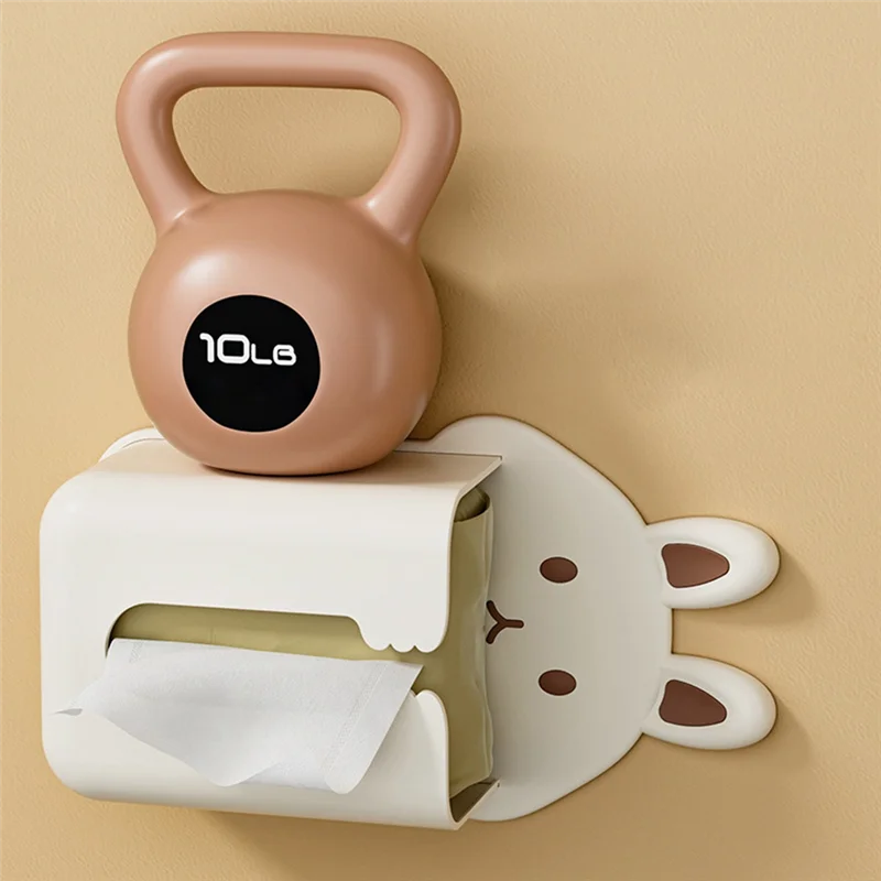 A Cartoon Tissue Box Holder Napkin Shelf Wall Mounted Mask Paper Storage Living Room Bathroom Restaurant Tissue Case Durable