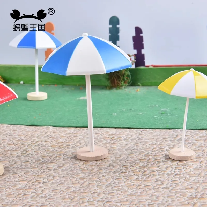 5 stks Miniatuur Parasols Modellen DIY Strand Tuin Zand Tafel Landschap Micro Landschap Decoratie Architectonische Accessoires