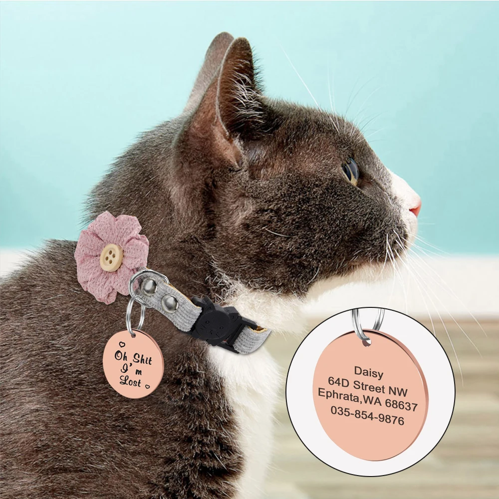 Personalizzato cane gatto ID Tag collare collana accessori rotondo personalizzato inciso cane ID Tag forniture per animali domestici per cani Tag